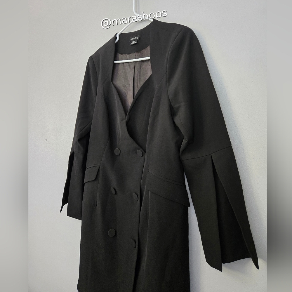 City Chic Kallie Blazer Black Dress - Picture 4 of 7